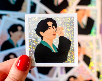 BTS holographic glitter sticker