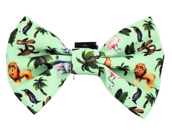 Cat Zoo Bow Tie/ Cat Bow Tie/ Green/ Bow Tie