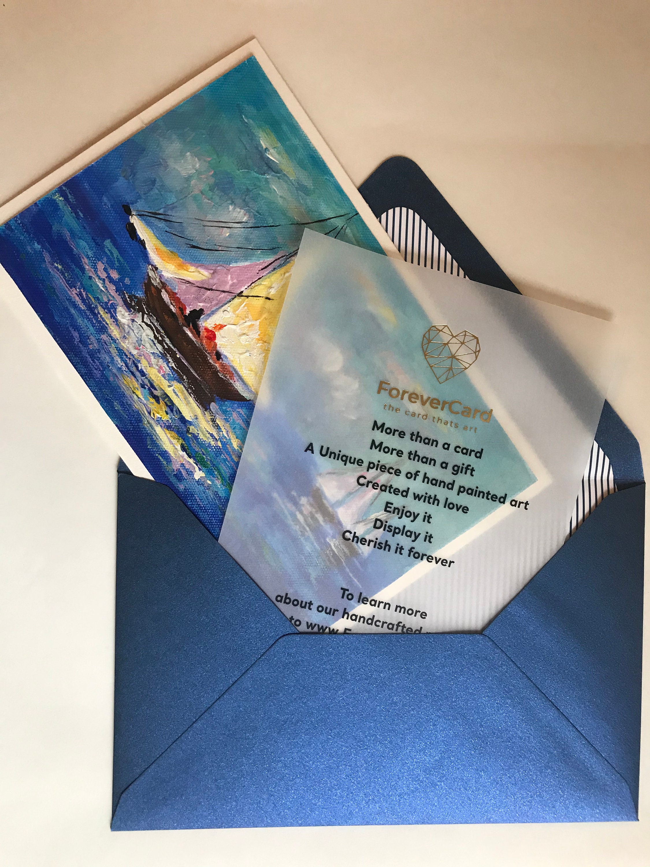 Original Hand Painted Sailboat Gift Greeting Card Etsy UK