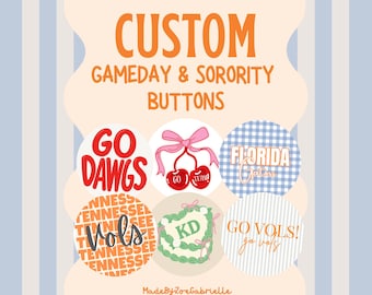 Custom 3" Game Day Button - Personalized College, Sorority & Fraternity Buttons - Tailgate Accessory