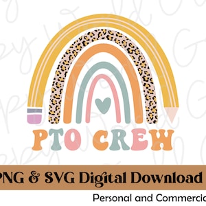 PTO Crew PNG, PTO Crew Svg, Back to School Sublimation Design Download, Parent Teacher Organization, Appreciation, Parent Teacher