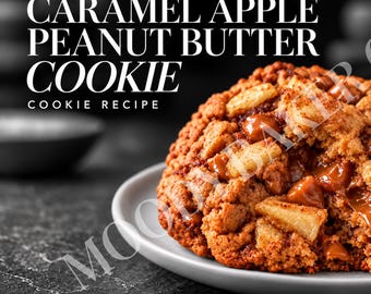 Peanut Butter Caramel Apple Cookie Recipe PDF, 5 oz Bakery Cookie, Single and Double Batch