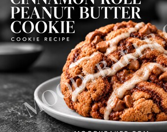 Peanut Butter Cinnamon Roll Cookie Recipe PDF, 5 oz Bakery Cookie, Cinnamon Cookie Recipe, Cinnamon Roll Cookie, Cinnamon Recipe, Fall