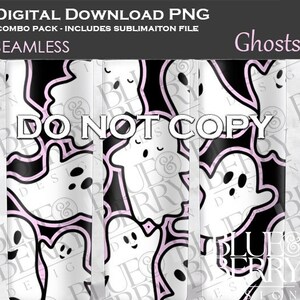 30 ounce SEAMLESS DIGITAL DOWNLOAD Ghosts, print on vinyl or sublimate, rhinestone tumbler digital design, Halloween Tumbler Digital