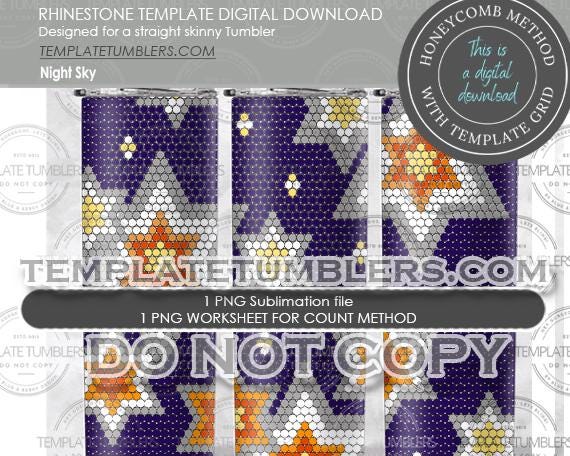 Night Sky Tumbler Template, sky tumbler template, Star template Rhinestone, template stars, star sky tumbler template digital 20oz SS16(4MM)