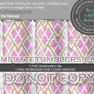 Pink Stacked Diamonds, Pink Tumbler Template, Rhinestone Tumbler Template, Template Tumbler, Diamond Template, Template 20oz SS16(4MM)