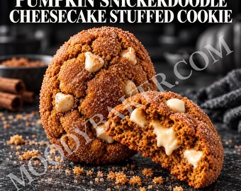 Pumpkin Snickerdoodle Cheesecake Stuffed Cookie Recipe PDF, 5 oz, Single and Double Batch
