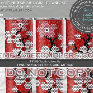 Stella Rhinestone Tumbler Template, Flower tumbler template, floral tumbler, rhinestone template flower, flower template, 20oz SS20(5MM)