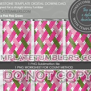 Lattice Pink Green Tumbler Template, Rhinestone Tumbler Template, Lattice Template Tumbler, Digital Lattice Spring, template, 20oz SS16(4MM)