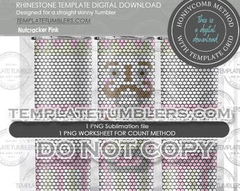 Nutcracker Pink Tumbler Template, Nutcracker Template, Christmas template, rhinestone template  digital, Nutcracker Digital 30oz SS16(4MM)