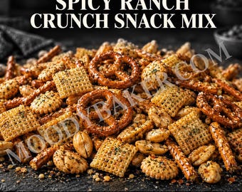 Spicy Ranch Crunch Snack Mix Recipe PDF, Printable Single and Double Batch, Farmstand Crunch Mix Digital Download PDF, Spicy Ranch Recipe