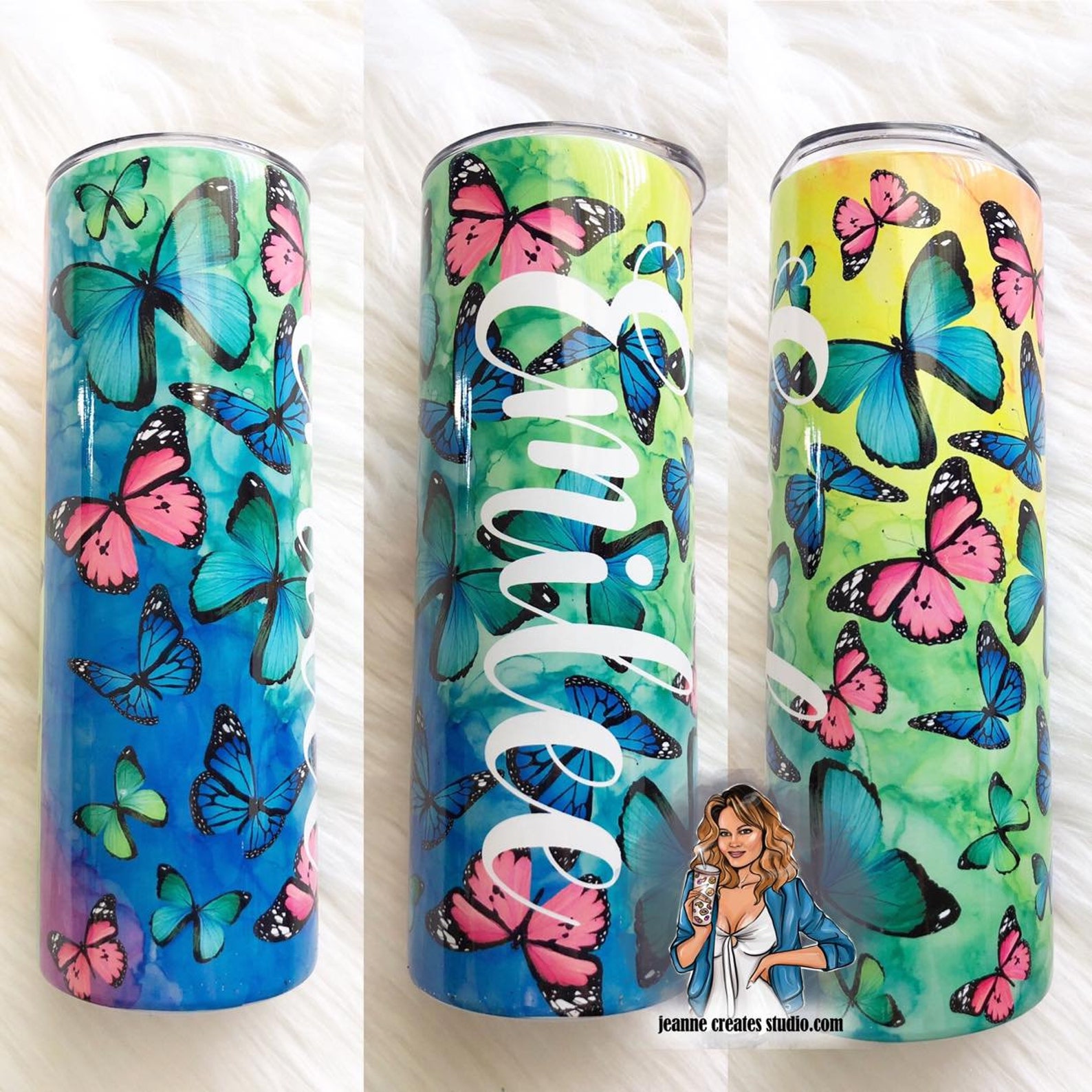Butterfly Tumbler 20oz Tumbler Butterflies Sublimated Etsy