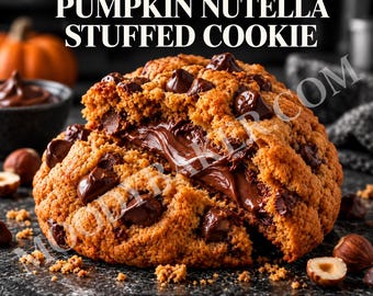 Pumpkin Nutella Stuffed Cookie Recipe PDF, 5 oz Bakery-Style, Single and Double Batch