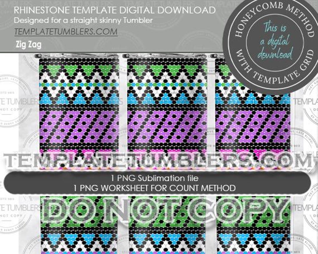 Zig Zag Rhinestone Template, Template Tumbler Digital, Aztec Template ...