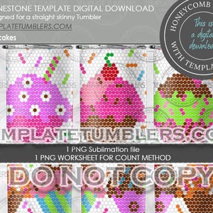 Cupcakes Tumbler Template, Template Tumbler, Cupcake Template, Rhinestone Template, Rhinestone Cupcake Digital, Digital 20oz SS16(4MM)