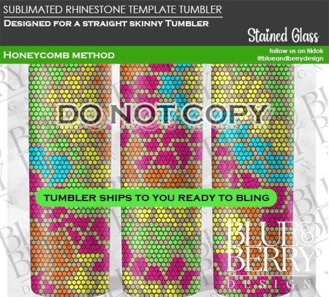Stained Glass Tumbler, Rhinestone Template, Rhinestone Template Tumbler