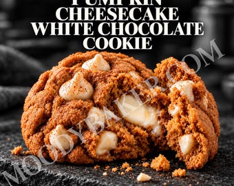 Pumpkin Cheesecake White Chocolate Stuffed Cookie Recipe PDF, 5 oz, Single and Double Batch