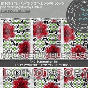Poppy Rhinestone Tumbler Template, tumbler template, flower template tumbler, floral rhinestone template, Flower template, 20oz SS16 (4MM)