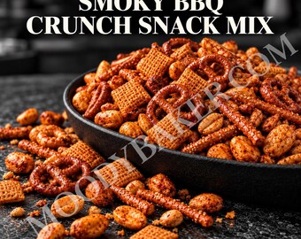Smoky BBQ Crunch Snack Mix Recipe PDF | Printable Single + Double Batch | Farmstand Crunch Mix Digital Download | Snack Mix Recipe Digital
