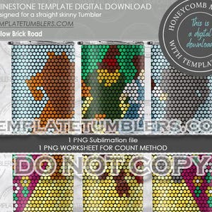 Yellow Brick Road Template, OZ Tumbler Template, Dorothy Rhinestone Template, Dorothy Template, Oz Template Tumbler, 30oz SS16(4MM)