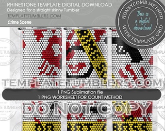 Crime Scene Template Tumbler, Tumbler Template, Rhinestone Template, True Crime Template, Crime Scene digital, Blood template 20oz SS16(4MM)
