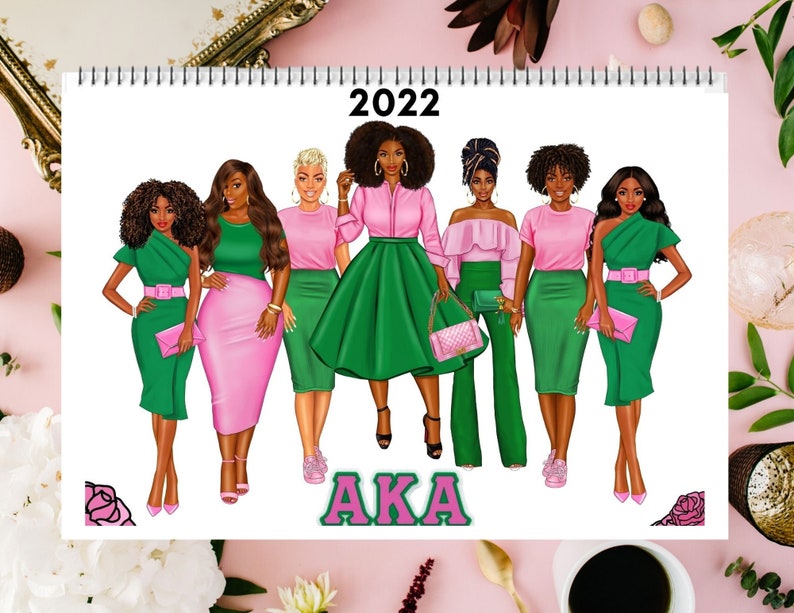 2022 AKA Inspired Hanging Wall Calendar Sorority Calendar Etsy