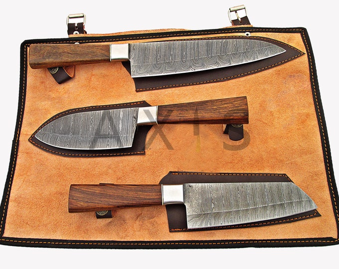 Premium Handmade Damascus Steel Kitchen Knife Set