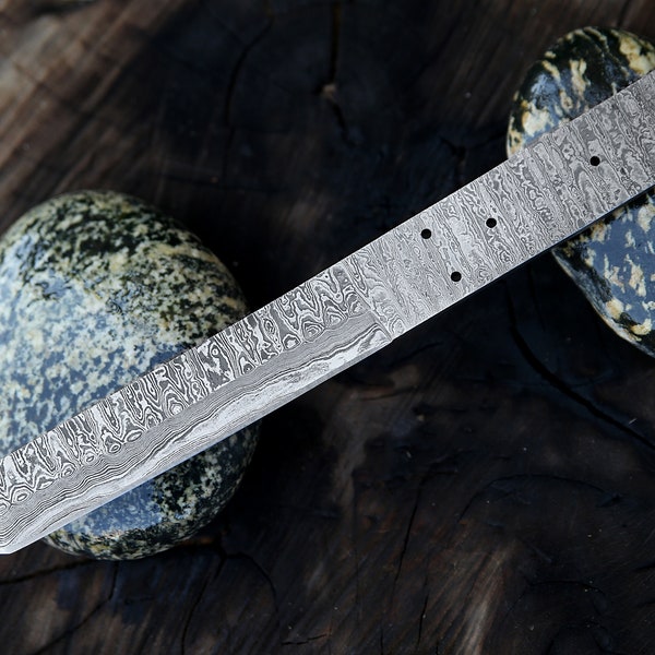 Blank Blade, DIY Knife, Damascus Steel, Hunting Knife, Handmade Knife, Hand Forged Knife, Christmas Gift, Anniversary Gift, Chef Gift, Knife