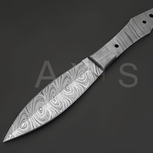 Blank Blade, DIY Knife, Damascus Steel, Hunting Knife, Hand Made, Hand Forged, Christmas Gift, Anniversary Gift, Chef Gift, Knife Making