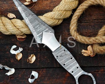 Lâmina em branco, faca faça você mesmo, aço damasco, faca de caça, feita à mão