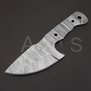 Blank Blade, Damascus Steel, Hunting Knife, Hand Made Knife, Hand Forged Knife, Christmas Gift, Anniversary Gift, Chef Gift, Skinner Knife