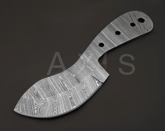 Coltello Skinner in acciaio di Damasco grezzo, lama da caccia fatta a mano