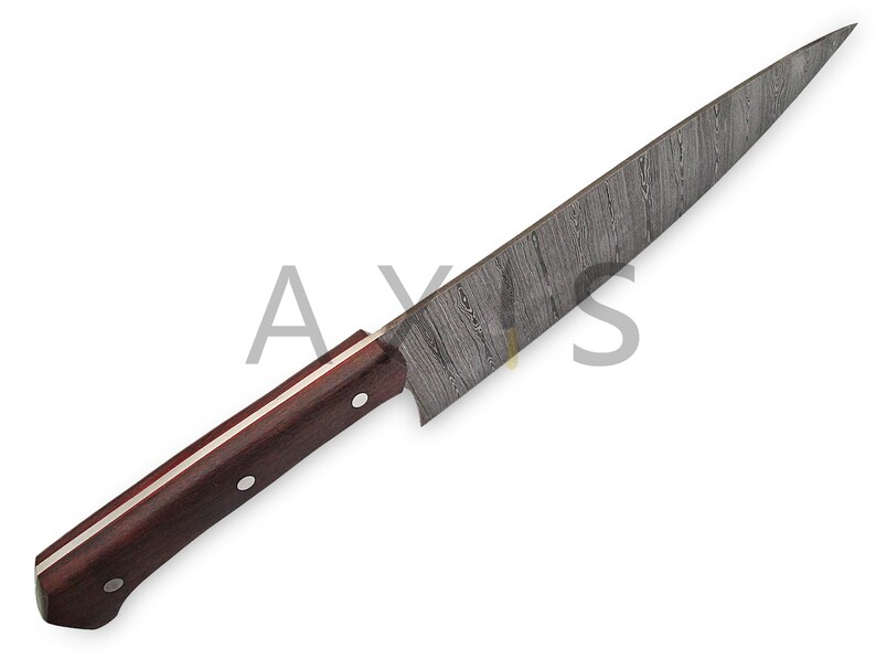 Kitchen Knife Special Moorish Blade 13 Handmade Hand Forged Knife Damascus Steel Chef Knife Indian Rose Wood Unique Gift