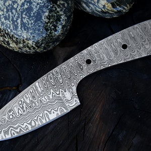 Blank Blade, Knife Blank, DIY Knife, Damascus Steel, Hunting Knife, Hand Made Knife, Christmas Gift, Anniversary Gift, Chef Gift, Knife