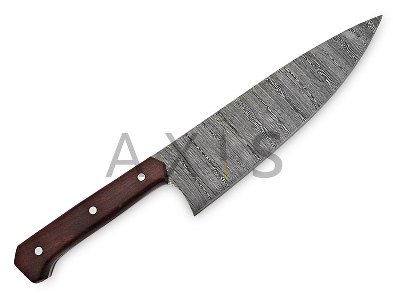 Kitchen Knife Special Moorish Blade 13 Handmade Hand Forged Knife Damascus Steel Chef Knife Indian Rose Wood Unique Gift