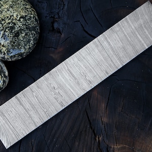 Handmade Damascus Steel Billet Bar: Knife Making Supplies (10x2 inches)