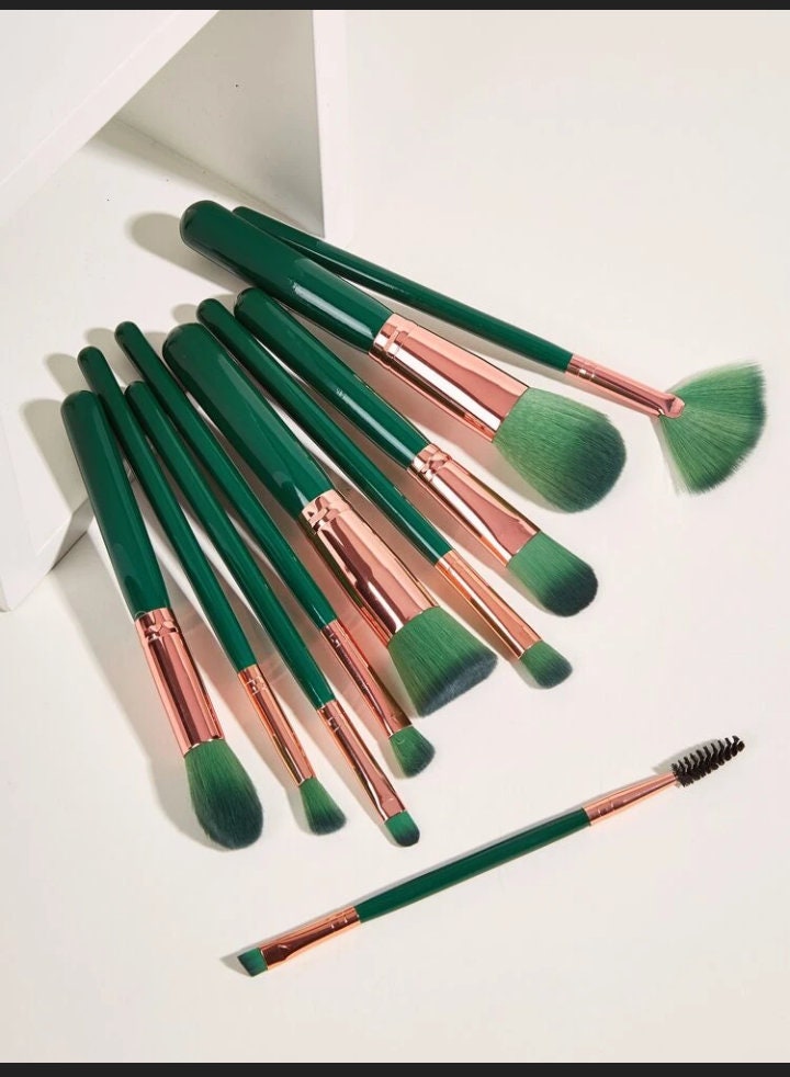 Green Makeup Brushes Etsy