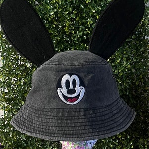 black and white Oswald Rabbit jean  Bucket hat