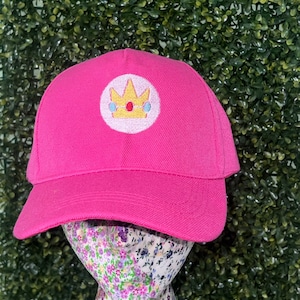 Mario and friend pink princess peach embroidery baseball cap hat