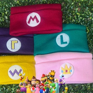 Mario and friends embroidered beanie hats