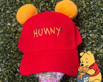 Gorra de béisbol con orejas y bordado de Hunny Bear Pooh