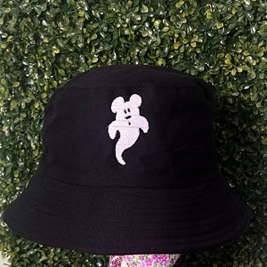 Halloween Mickey glow in the dark embroidery Ghost mickey Bucket Hat Spooky bucket Hat halloween hat Limited Stock