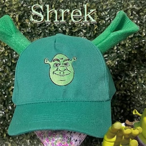 Boné de beisebol bordado Shrek verde ogro