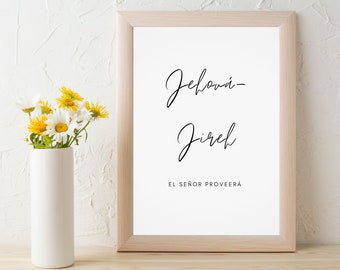 Jehová Jireh - Jehovah Jireh - Nombres De Dios - Names Of God Spanish - Printable - Español - Christian Decor - Digital Print