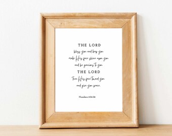 The Blessing - Wall Art Printable - Numbers 6 - Digital Print - Religious Inspirational Quotes - Bible Verse - Scripture