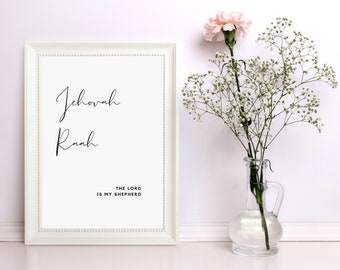 Jehovah Raah - The Lord Is My Shepherd - Names Of God - Attributes Of God - Wall Art Printable - Digital Print - Christian - Inspirational