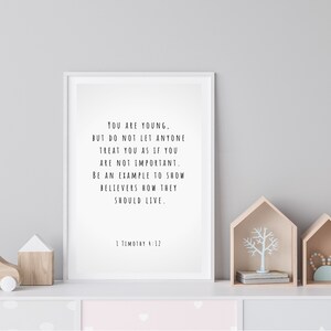 Let No One Despise Your Youth - Children’s Translation - Wall Art Print - 1 Timothy 4:12 - Playroom Decor - Nursery Decor - Bible Verse