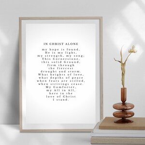 In Christ Alone Hymn Lyrics Wall Art Print Home Decor Inspirational ...