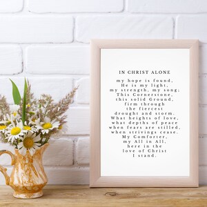In Christ Alone Hymn Lyrics Wall Art Print Home Decor Inspirational ...