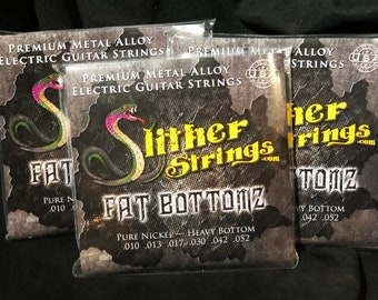 Guitar Strings - Heavy Bottom - Fat Bottomz -  Slither Strings with striking good tone and just the right bite! Made in the USA.